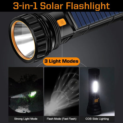 3-in-1 Solar Flashlight Power Bank