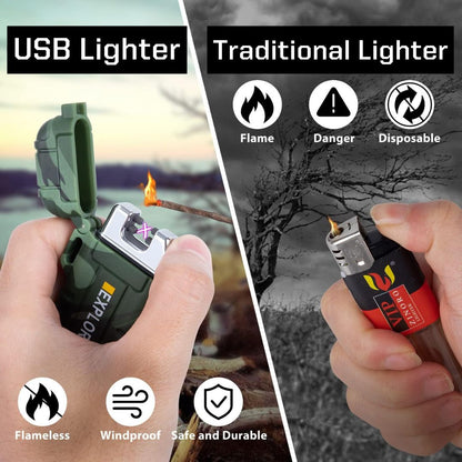 Dual-Arc Waterproof Flameless Plasma Lighter