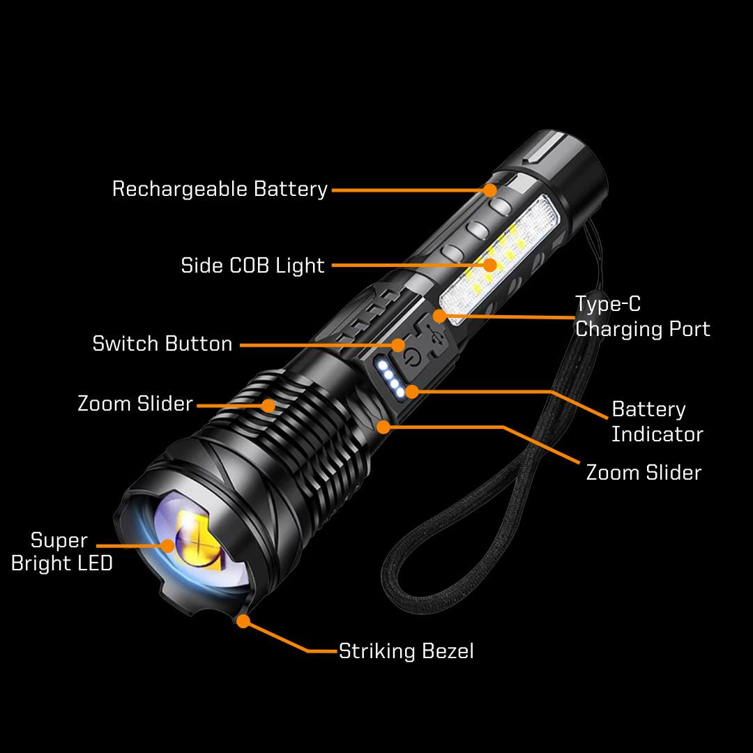 A76 - Powerful Rechargeable LED Flashlight