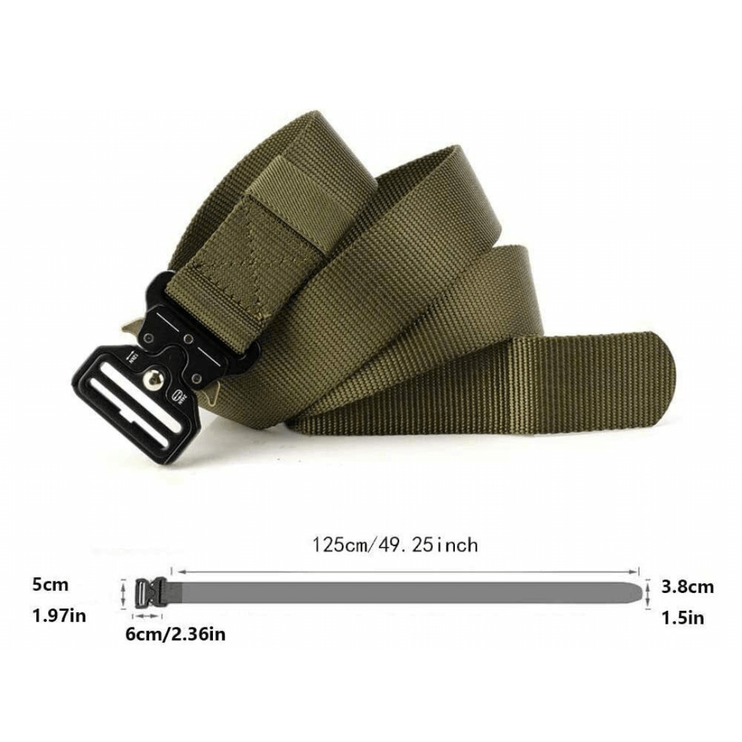 Adjustable Tactical Belt With Metal Buckle