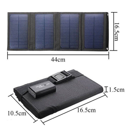 Solar Power Bank with 4 Foldable Solar Panels